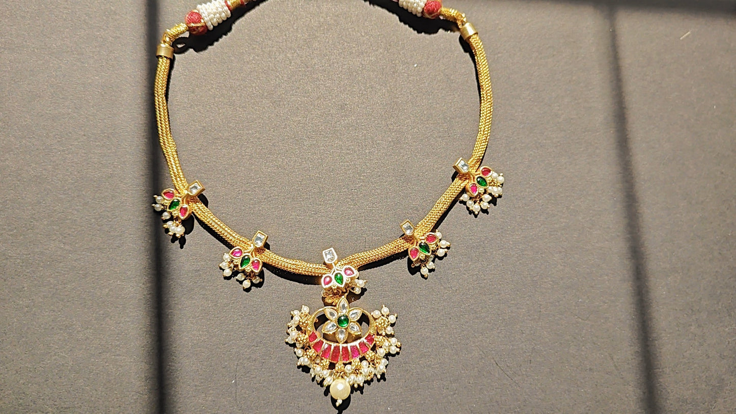 Jadau Kundan Pearl Choker Set