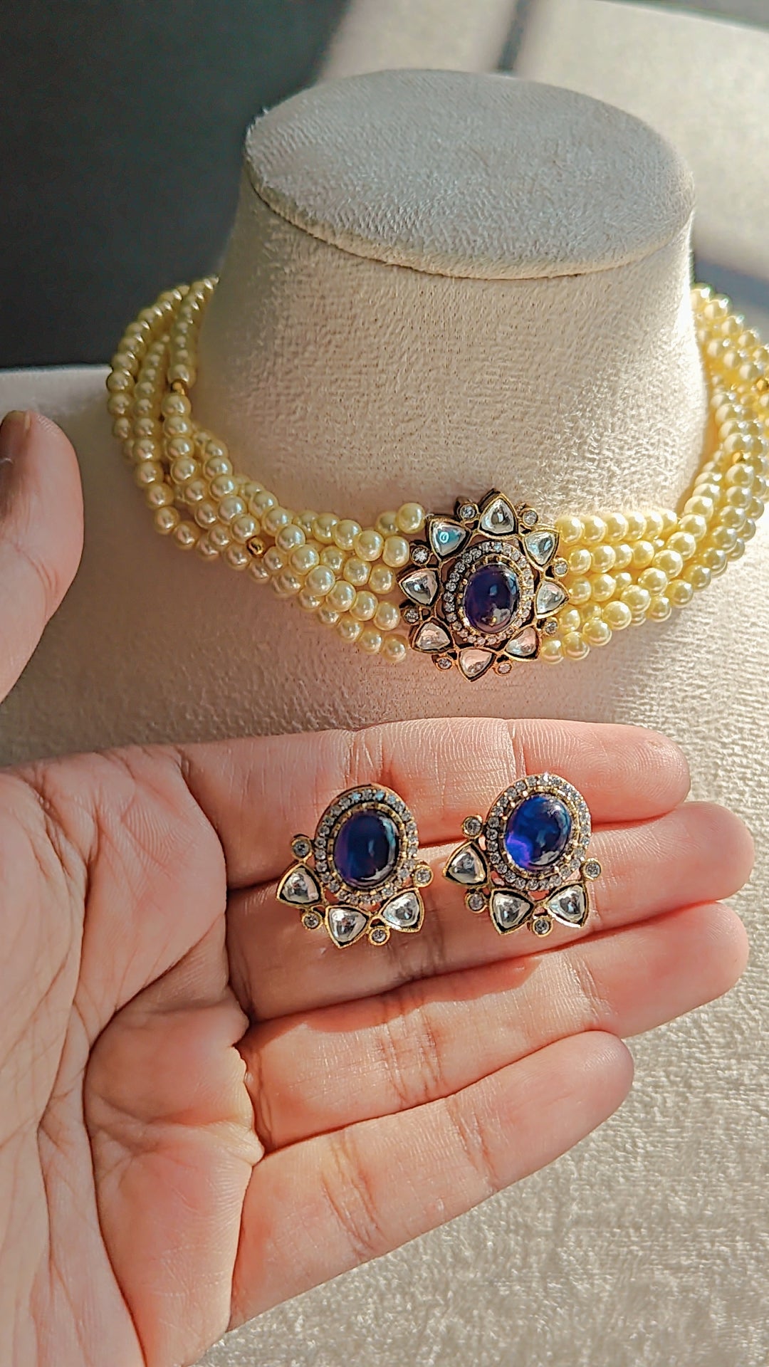 Polki Pearl Choker Set