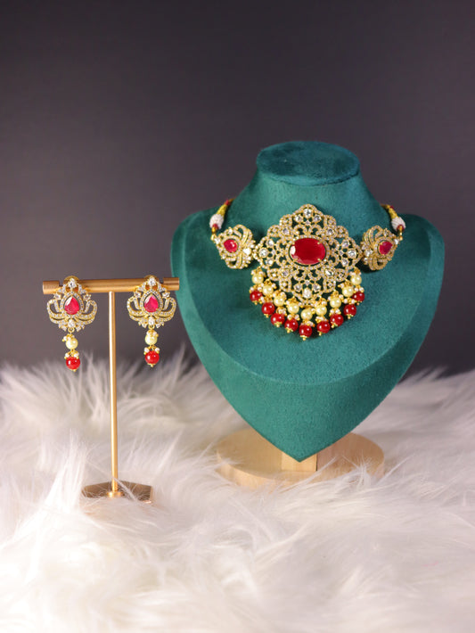 Ruby and Pearl Choker Set