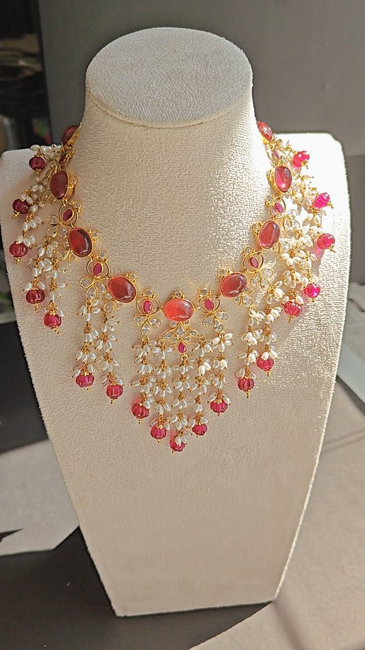 Polki Choker Set with Pearls