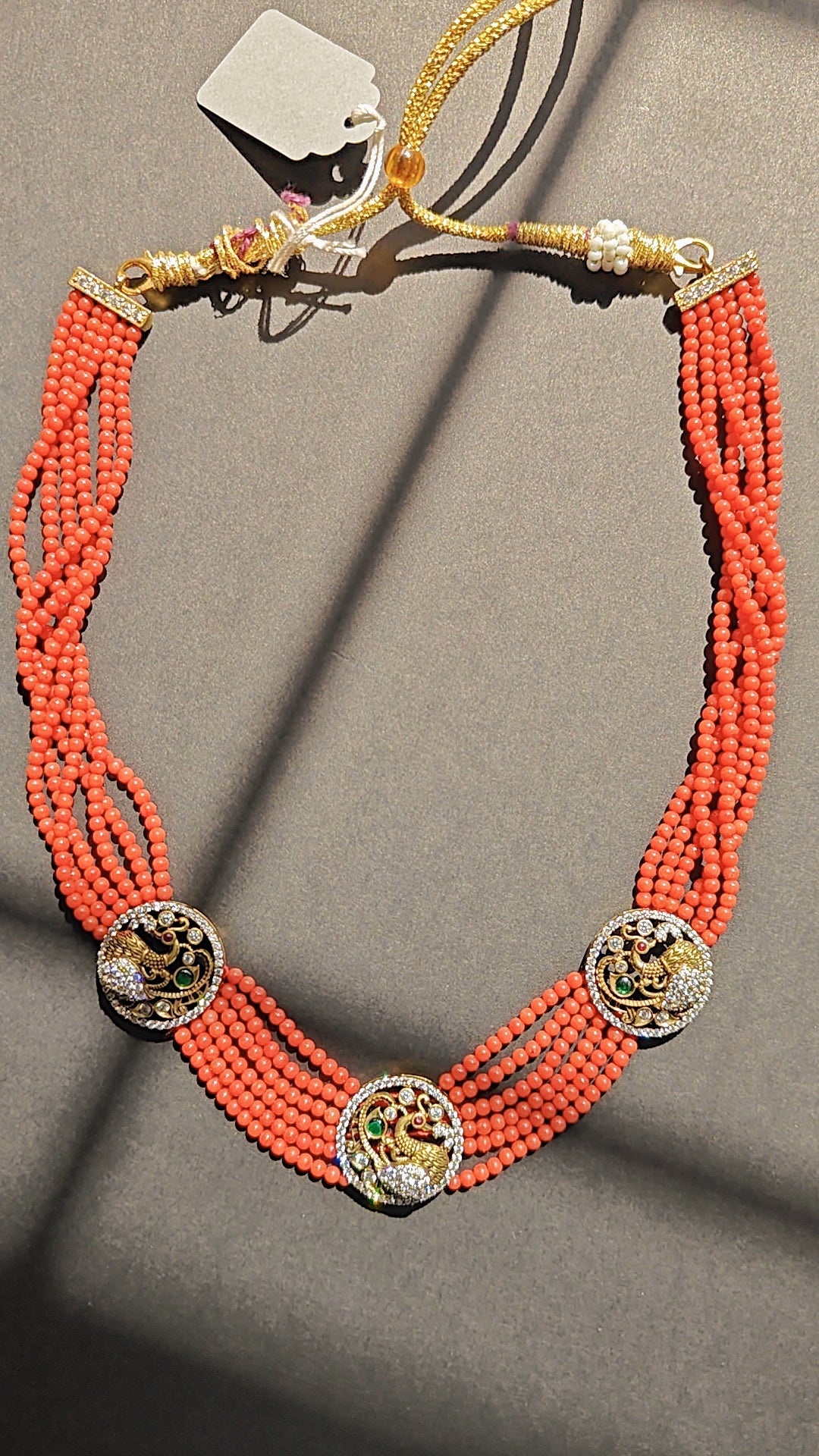 Coral CZ Antique Choker Set