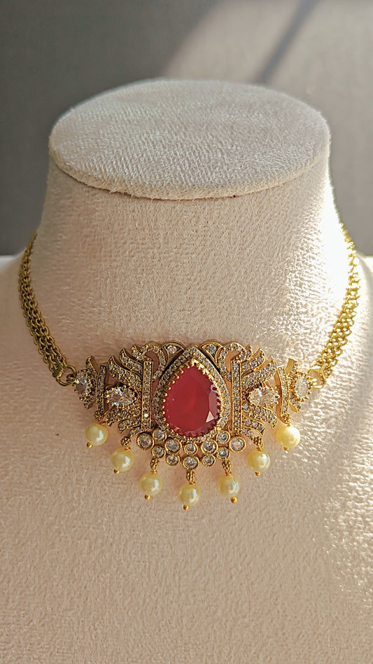 CZ Antique Choker Set
