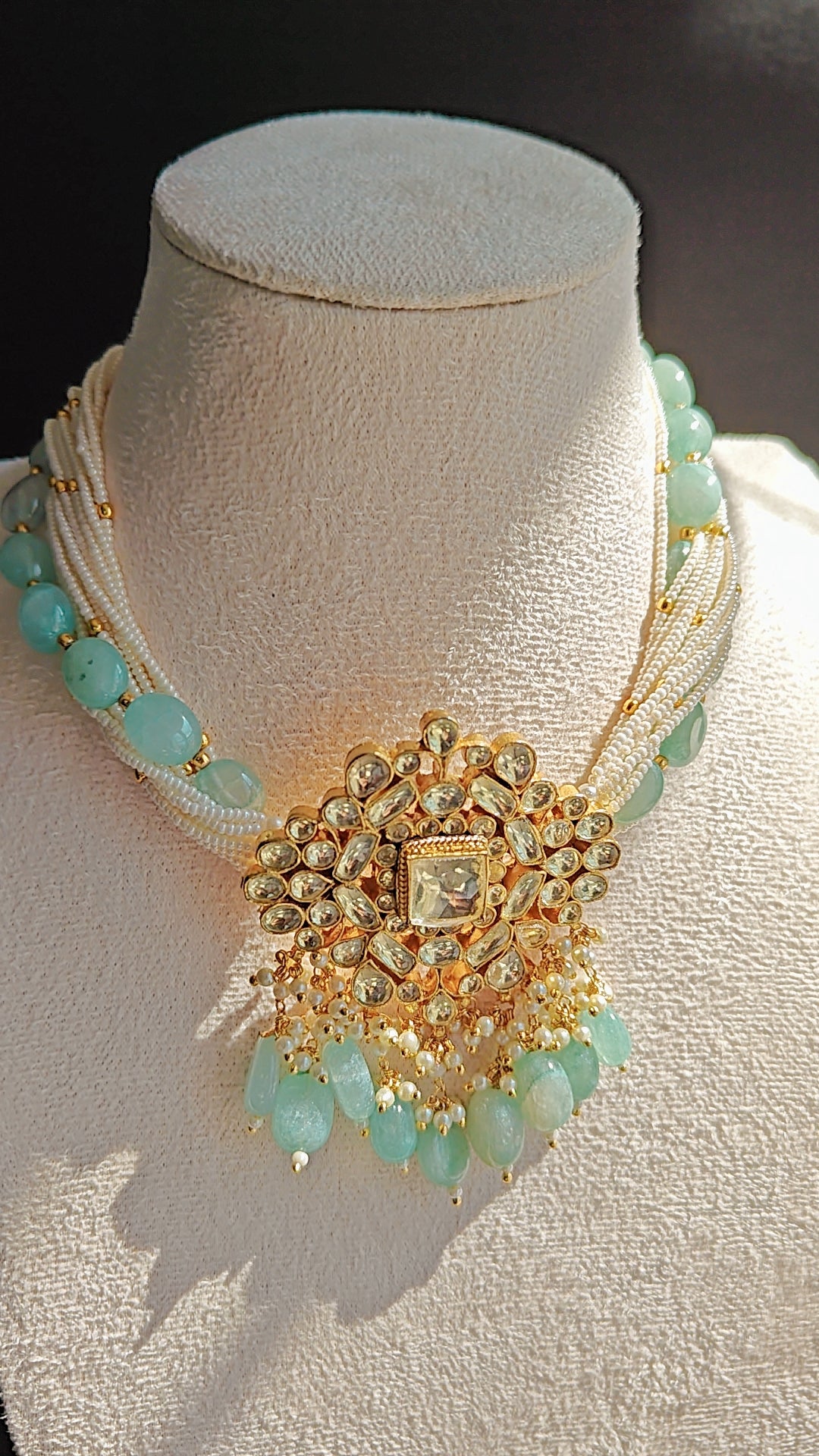 Polki Choker Set with Pearls & Beads