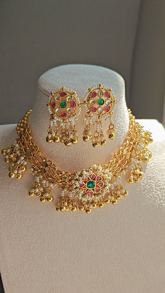 Jadau Kundan Pearl Choker Set