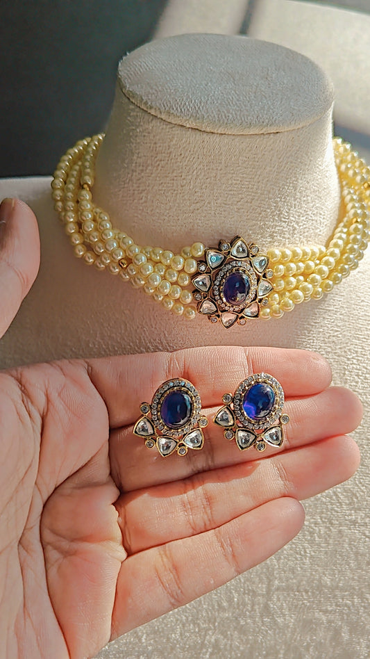 Polki Pearl Choker Set